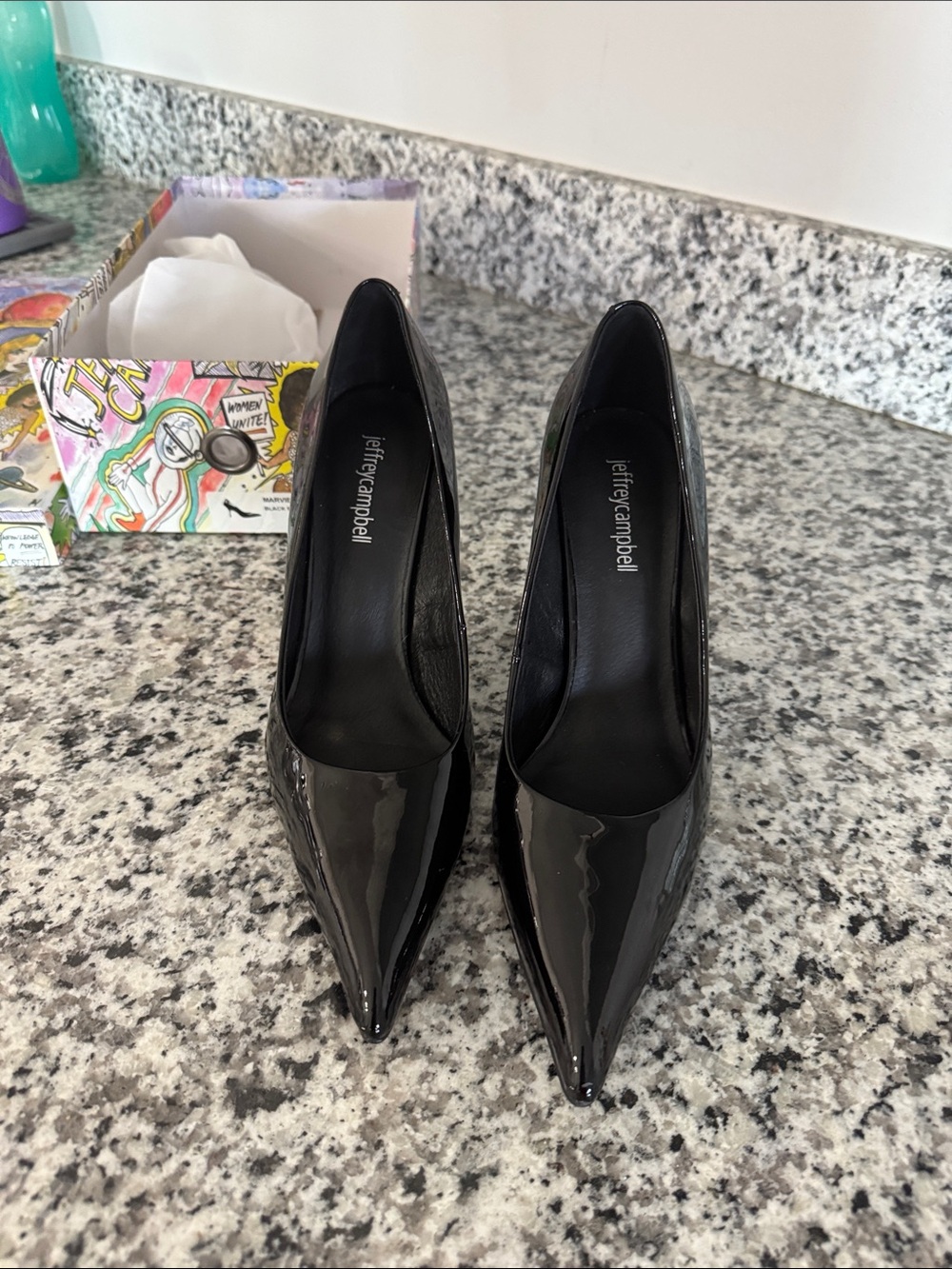 Jeffrey Campbell Black Patent Pointed Pumps